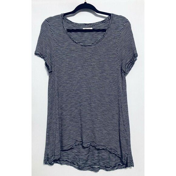 Madewell Womens Large Black White Stripe Anthem Crew Neck Top - Picture 2 of 6